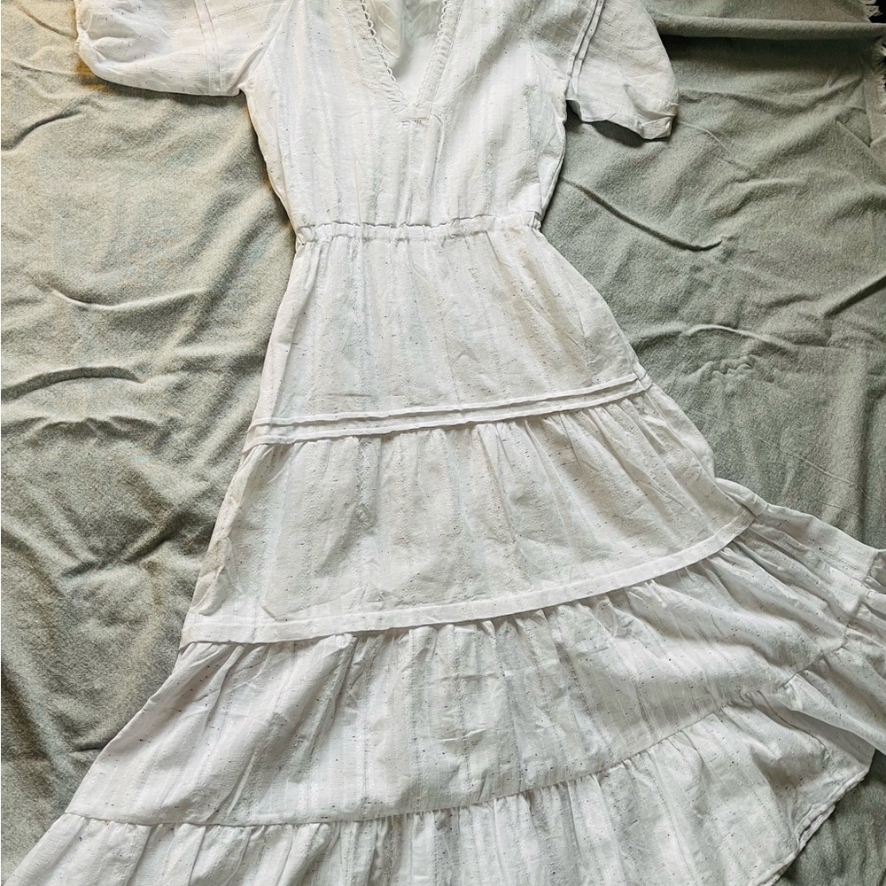 COPY - Betsy Johnson Snow White Speckle Tiered Midi Size XS - Picture 3 of 6